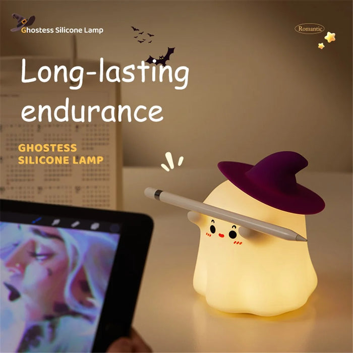A020 Cartoon Ghostess Magician Silicone Night Light Decompression Bedside Sleeping Night Lamp - 4
