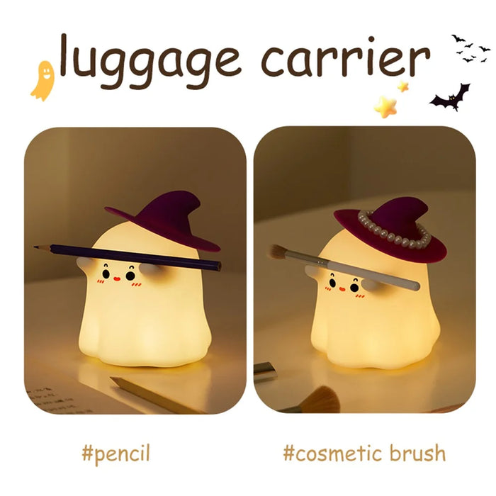 A020 Cartoon Ghostess Magician Silicone Night Light Decompression Bedside Sleeping Night Lamp - 7