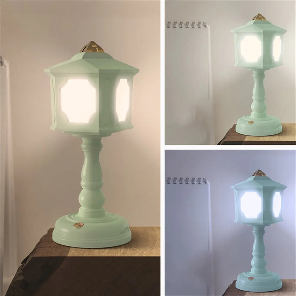 GIVELONG MINI Retro Bedside Dormitory Bedroom LED Desk Lamp Rechargeable Night Light - 321-4 Green - 5