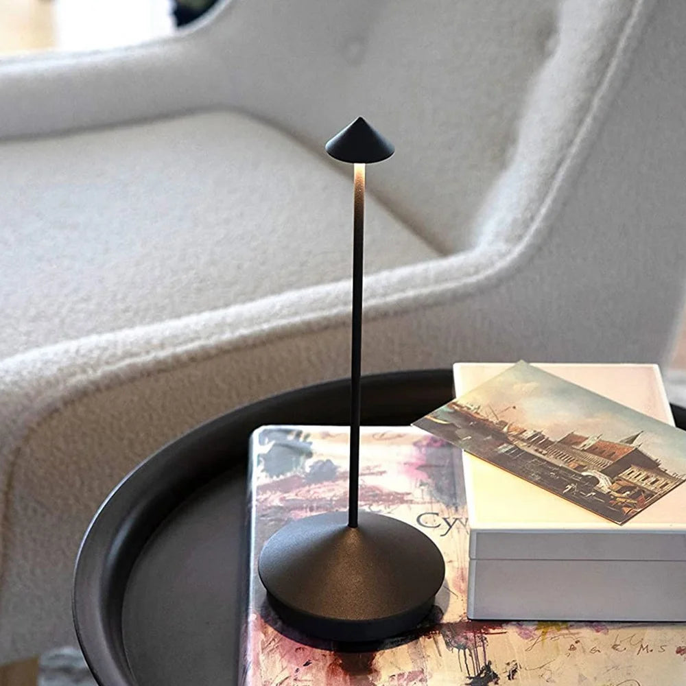 Creative Mushroom Metal Restaurant Home Atmosphere LED Night Light Decorative Table Lamp - Black - 2