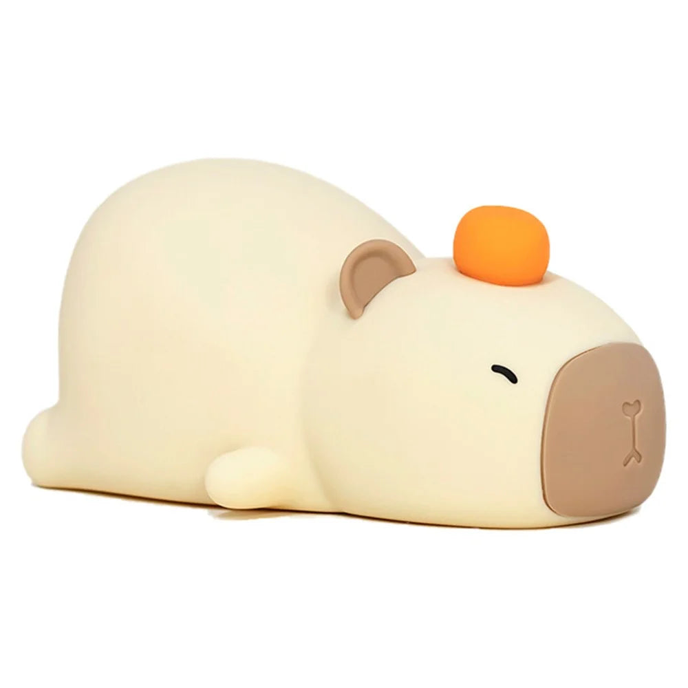 L59 Adorable Capybara Desk Lamp Soft Silicone Color Changing Night Light with Timer - 1