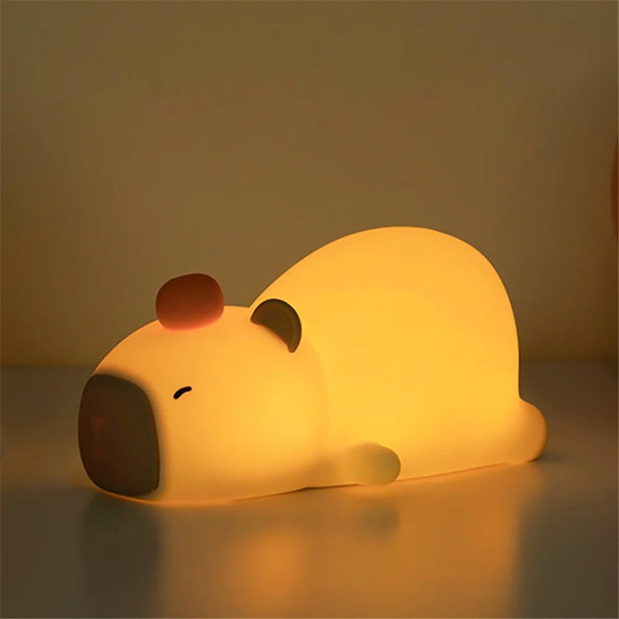 L59 Adorable Capybara Desk Lamp Soft Silicone Color Changing Night Light with Timer - 3