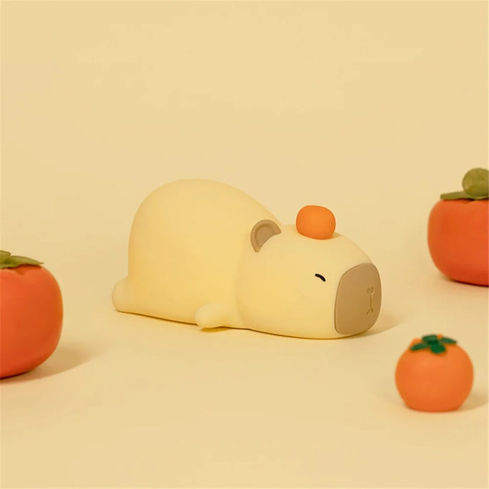 L59 Adorable Capybara Desk Lamp Soft Silicone Color Changing Night Light with Timer - 7