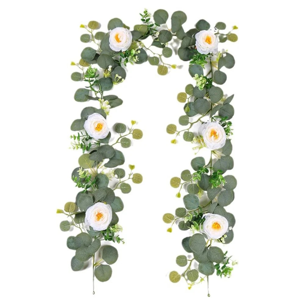180cm Eucalyptus Vine Flower Artificial Green Plant Realistic Vine Home Decoration - 1