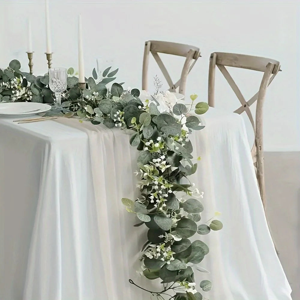 180cm Eucalyptus Leaf Vine Artificial Green Plant Realistic Vine Home Decoration - 3
