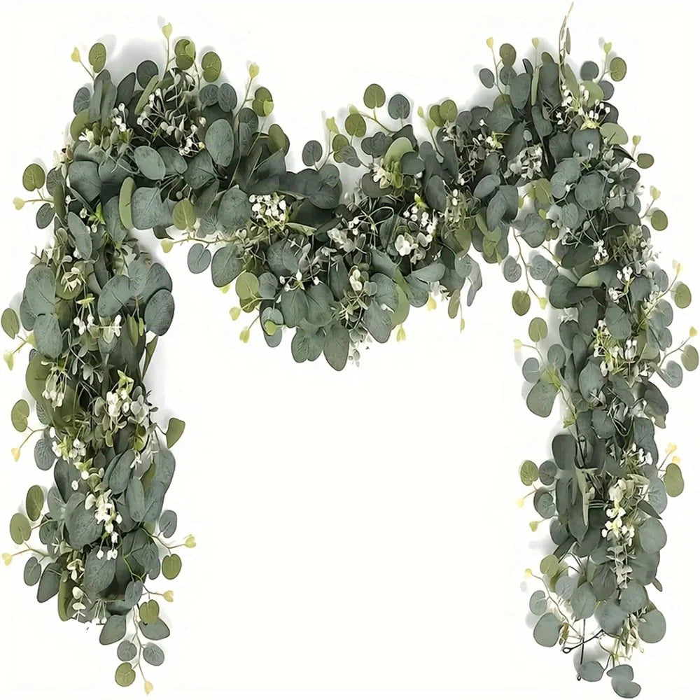 180cm Eucalyptus Leaf Vine Artificial Green Plant Realistic Vine Home Decoration - 7