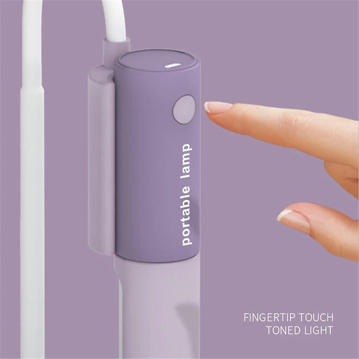 GIVELONG Home Dormitory LED Desk Lamp Rechargeable Eye Protection Night Light - Purple - 4