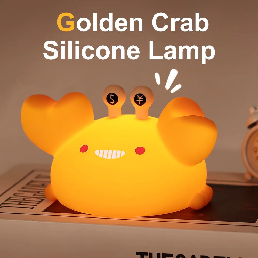 Silicone Night Light Crab-Shaped Bedside Touch Lamp for Room Decor (CE, FCC, ROHS, CPC Certified) - 2