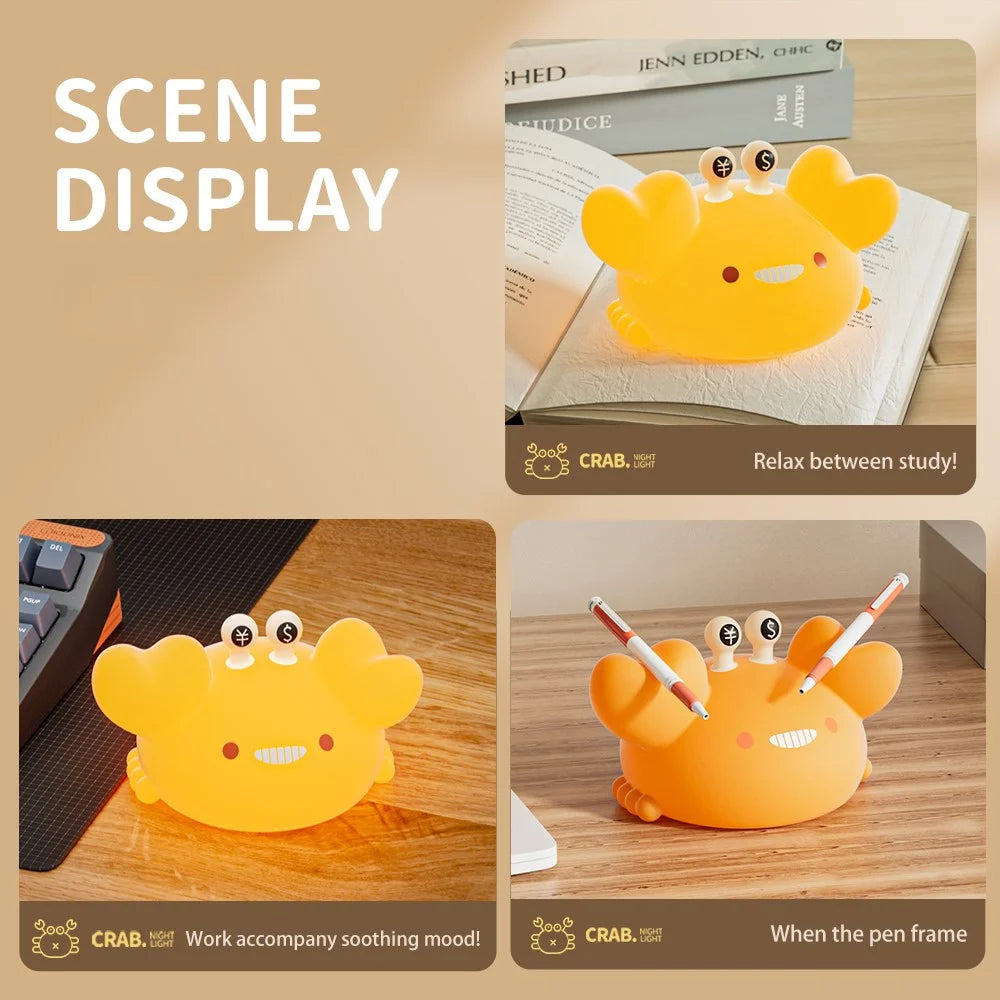 Silicone Night Light Crab-Shaped Bedside Touch Lamp for Room Decor (CE, FCC, ROHS, CPC Certified) - 3