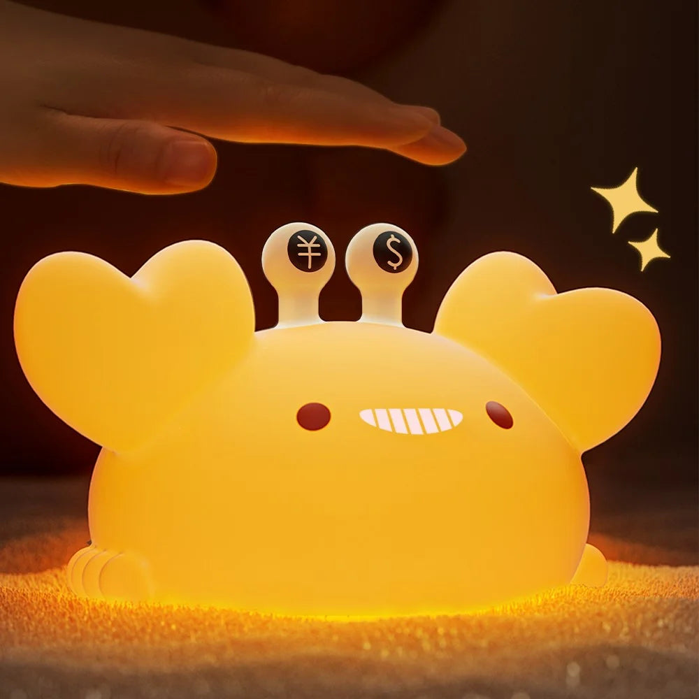 Silicone Night Light Crab-Shaped Bedside Touch Lamp for Room Decor (CE, FCC, ROHS, CPC Certified) - 4