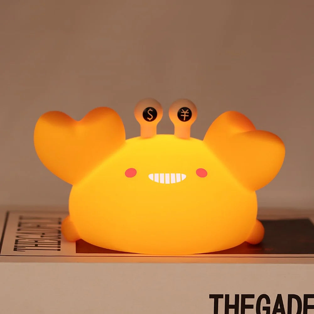 Silicone Night Light Crab-Shaped Bedside Touch Lamp for Room Decor (CE, FCC, ROHS, CPC Certified) - 5