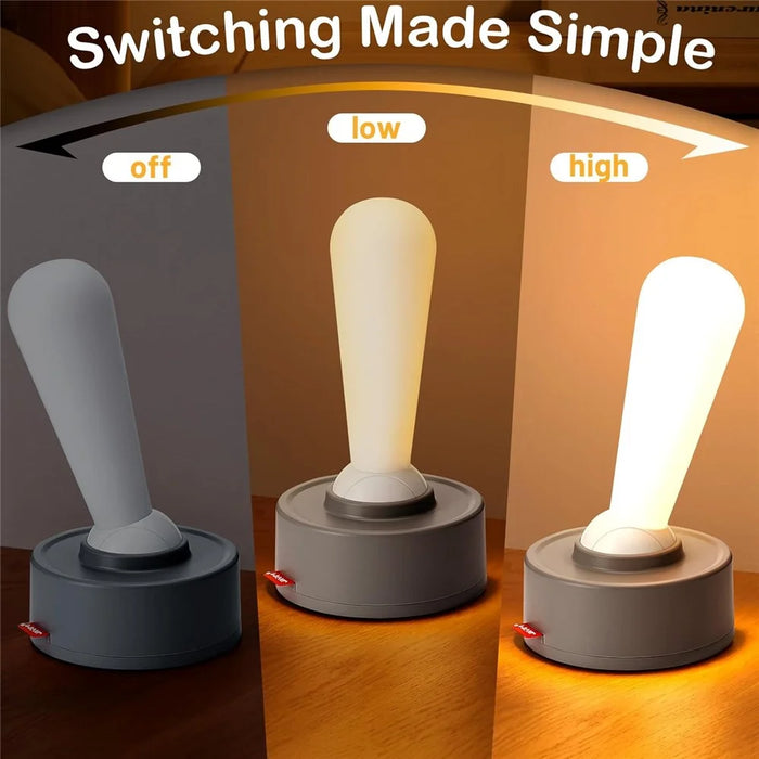 Simple Toggle Lever Switch Small Night Light Creative Corridor Desktop Bedside Lamp - Grey - 4