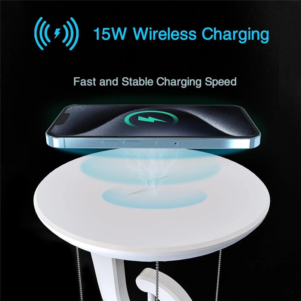 15W Mobile Phone Wireless Charger Suspended Anti-Gravity Desk Lamp Atmosphere Night Light - Black - 6