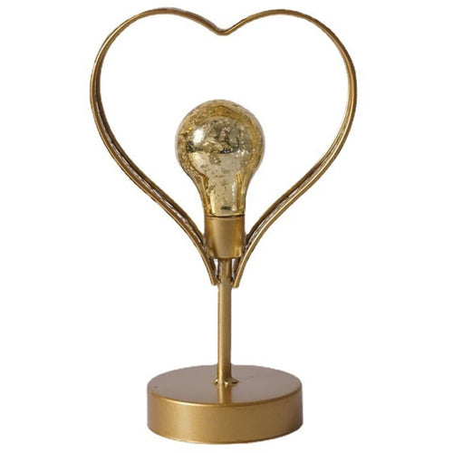 LED Iron Art Shape Lamp White Light Retro Decorative Ornament Night Light for Home Bedside - Heart - 1