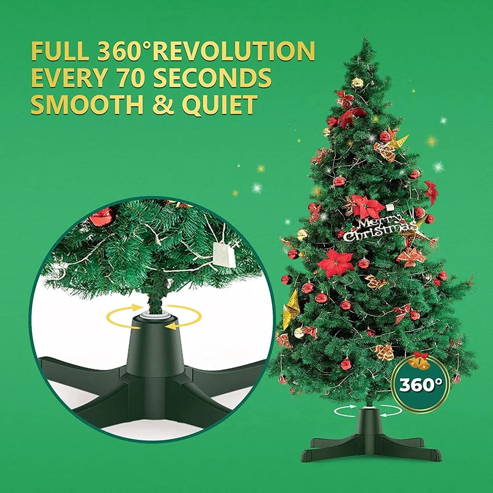 Christmas Tree Electric Rotating Base Plastic Christmas Tree 360-Degree Rotating Stand - EU Plug - 2