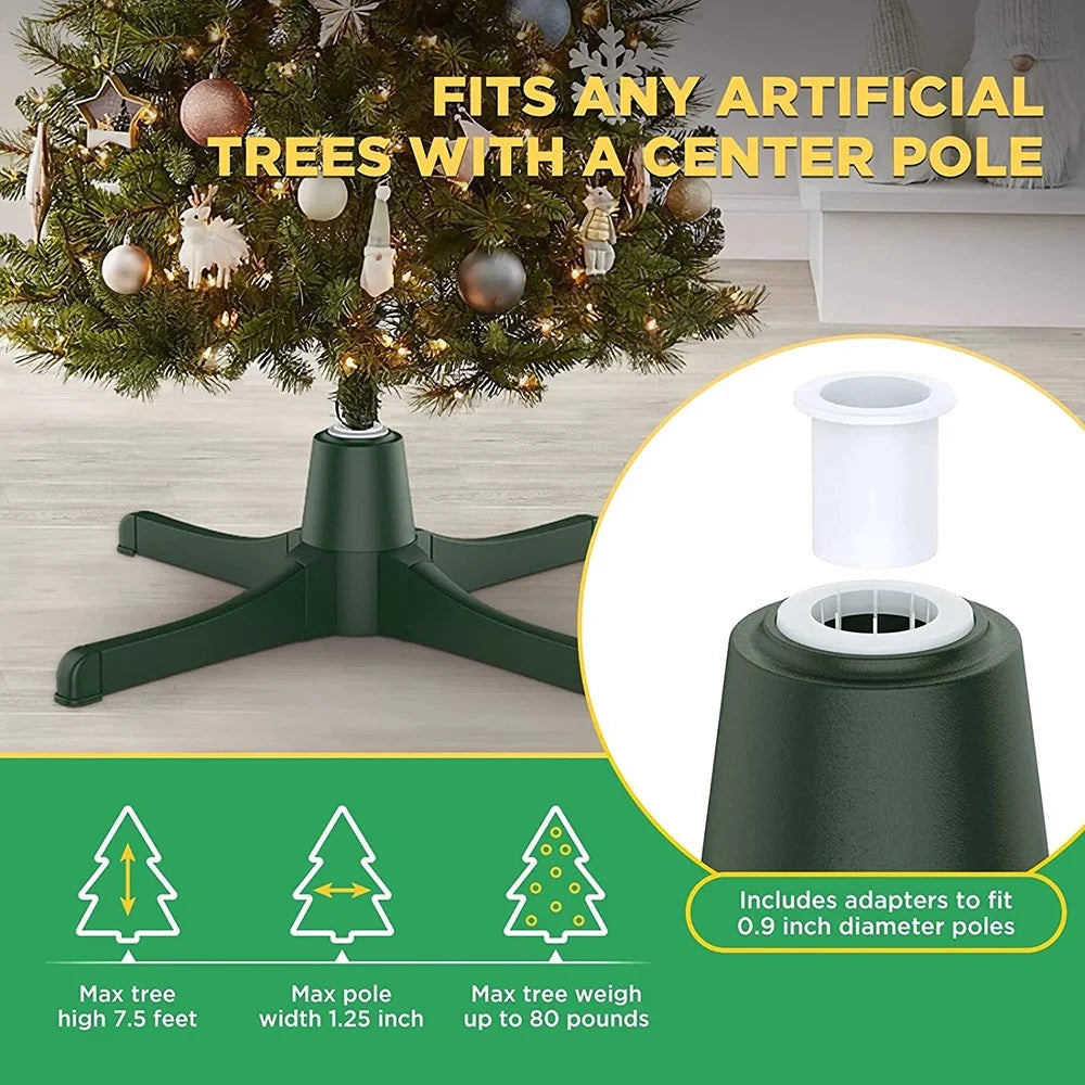 Christmas Tree Electric Rotating Base Plastic Christmas Tree 360-Degree Rotating Stand - EU Plug - 4