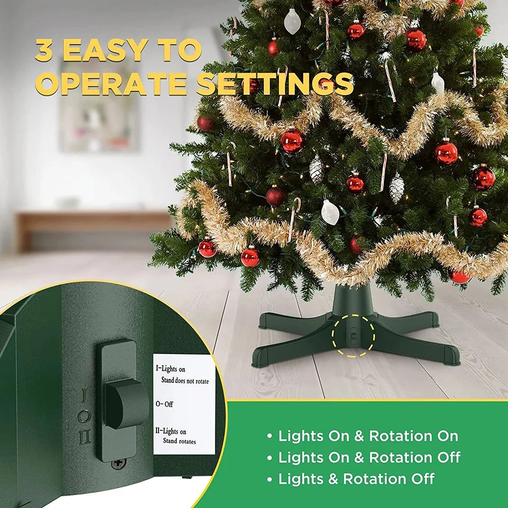 Christmas Tree Electric Rotating Base Plastic Christmas Tree 360-Degree Rotating Stand - EU Plug - 5