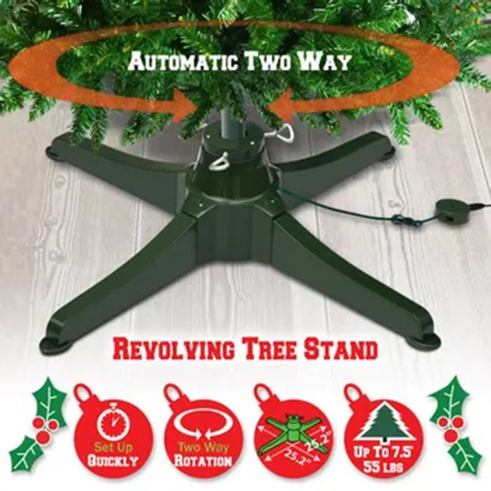 Christmas Tree Electric Rotating Base Plastic Christmas Tree 360-Degree Rotating Stand - EU Plug - 7