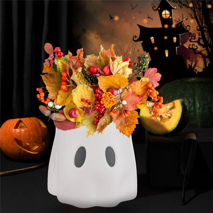20cm Creative Spooky Halloween Ghost Bucket Decor Vase Planter for Home Office - 5