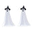 2Pcs Halloween Outdoor Ghost Decoration with String Lights, Adjustable Height for Front Door, Porch, and Yard - 1