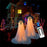 2Pcs Halloween Outdoor Ghost Decoration with String Lights, Adjustable Height for Front Door, Porch, and Yard - 3