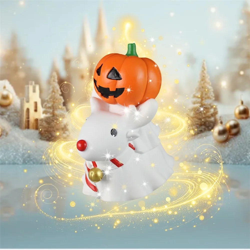 Halloween Christmas Cute Small Ornaments Decorative Pumpkin Knight Reindeer Desktop Ornaments Decoration - 2