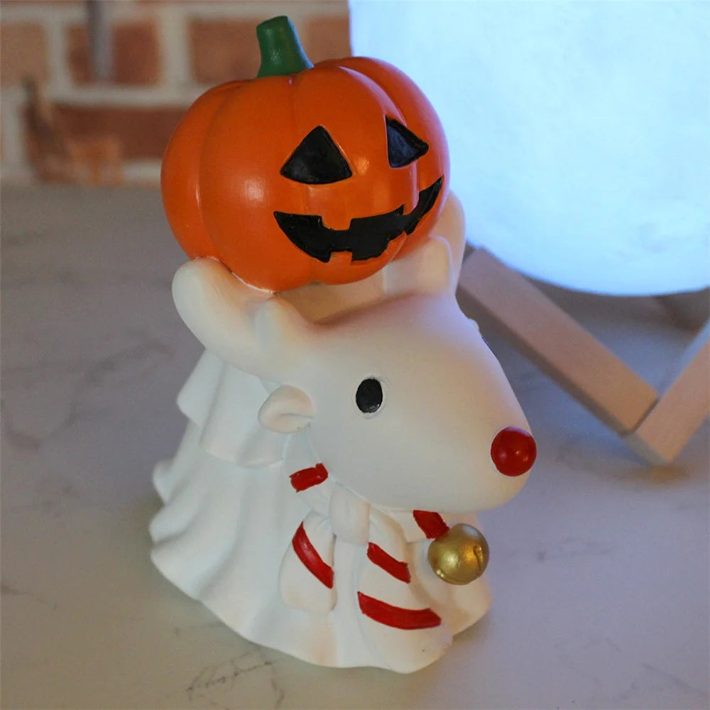 Halloween Christmas Cute Small Ornaments Decorative Pumpkin Knight Reindeer Desktop Ornaments Decoration - 3
