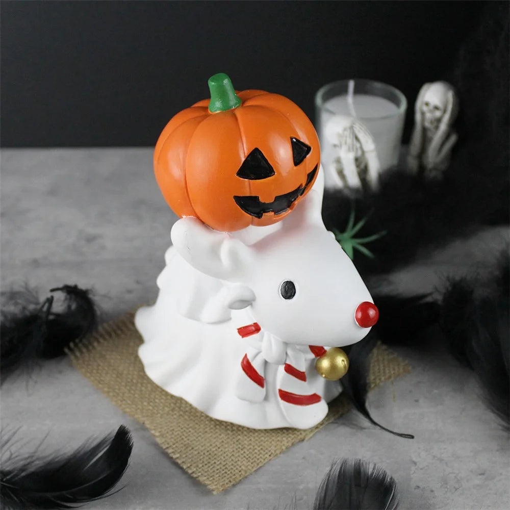 Halloween Christmas Cute Small Ornaments Decorative Pumpkin Knight Reindeer Desktop Ornaments Decoration - 4