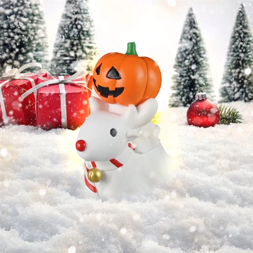 Halloween Christmas Cute Small Ornaments Decorative Pumpkin Knight Reindeer Desktop Ornaments Decoration - 5