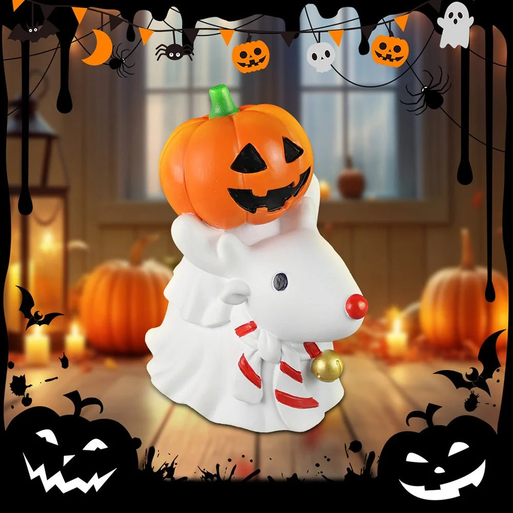 Halloween Christmas Cute Small Ornaments Decorative Pumpkin Knight Reindeer Desktop Ornaments Decoration - 6