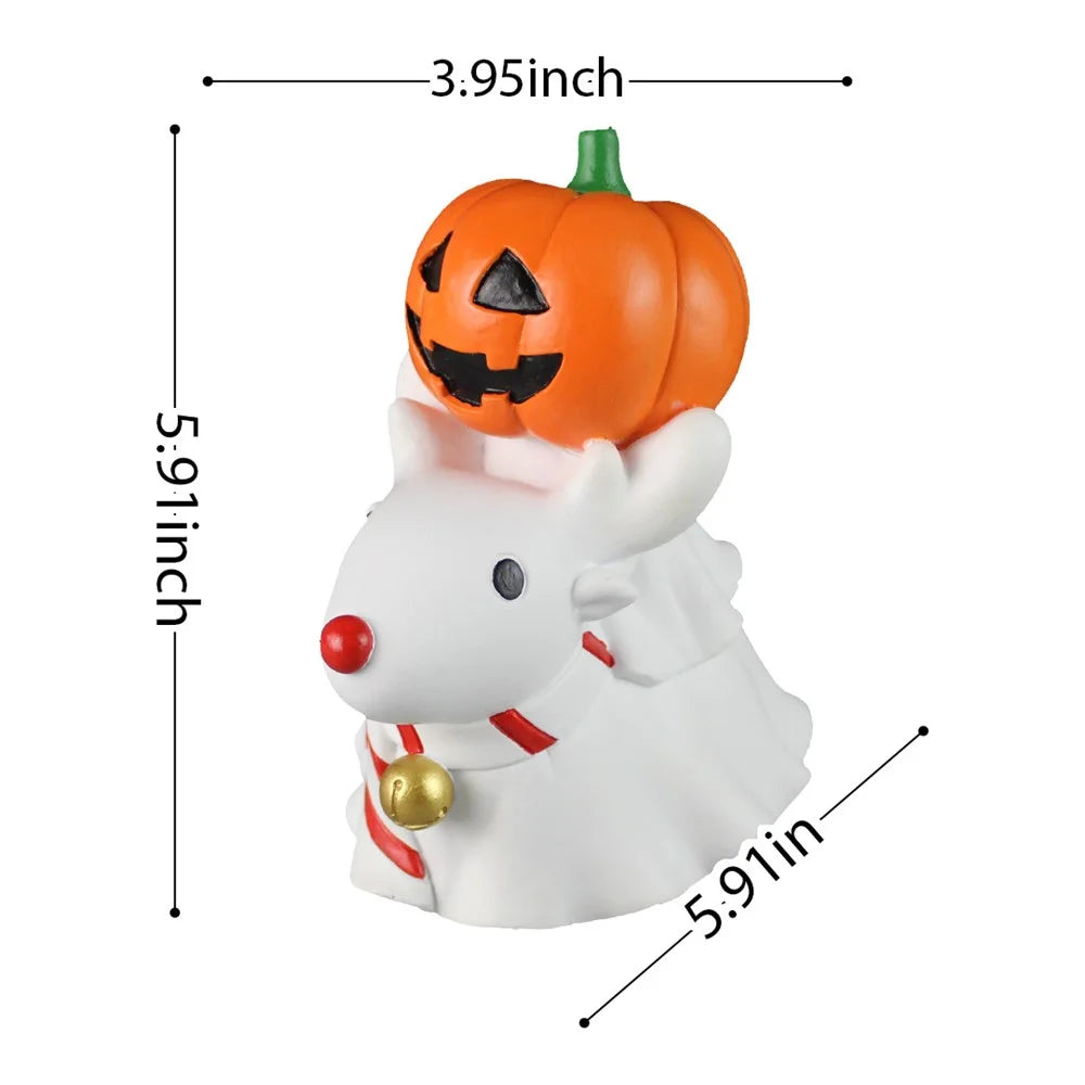 Halloween Christmas Cute Small Ornaments Decorative Pumpkin Knight Reindeer Desktop Ornaments Decoration - 7
