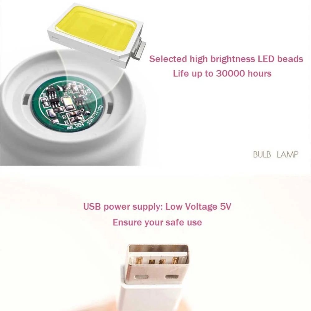 Retro Bulb Shape Bedside Desktop LED Lamp Rechargeable ABS+Glass Night Light - Gold - 3