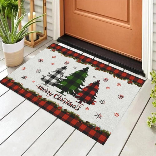 Christmas Door Mat 60x90cm Non Slip Cashmere+TPR Entrance Doormat Floor Mat Kitchen Home Decor - 01257 - 1