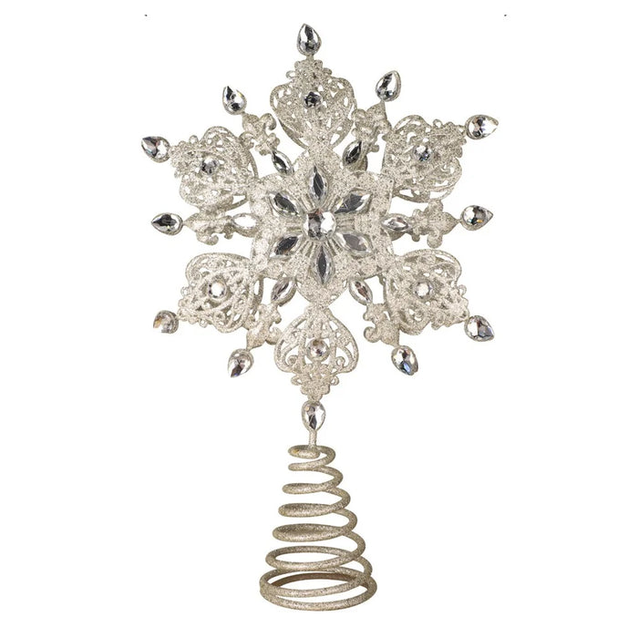 Christmas Tree Topper Glitter Snowflake Christmas Toppers Star Tree Top Ornament Decorations - Style B - 1