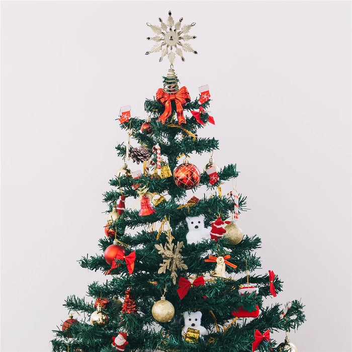 Christmas Tree Topper Glitter Snowflake Christmas Toppers Star Tree Top Ornament Decorations - Style B - 6