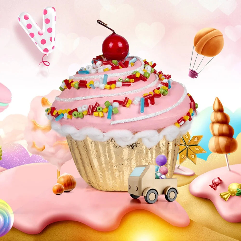 Christmas Cupcake Ornaments Christmas Tree Hanging Dessert Ornament Xmas Tree Pendant Decor - 3
