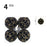 4Pcs 6cm Electroplated Flocking Christmas Ball Reusable Xmas Tree Hanging Ornament - Style A+Black - 6