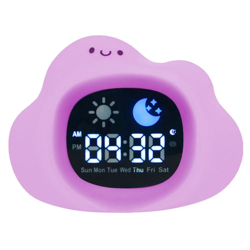 JL-820 Cartoon Cloud Shape White Noise Alarm Clock Sleep Bedside Lamp Tap Control Night Light - 1
