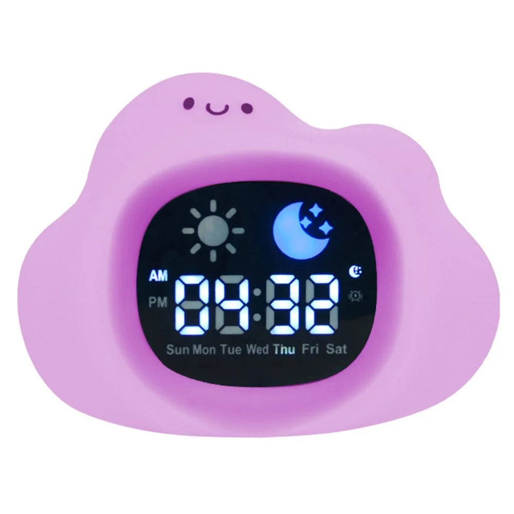 JL-820 Cartoon Cloud Shape White Noise Alarm Clock Sleep Bedside Lamp Tap Control Night Light - 1