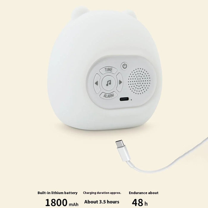 JL-827 Little Bear Shape White Noise Alarm Clock Sleep Bedside Lamp Tap Control Night Light - 5