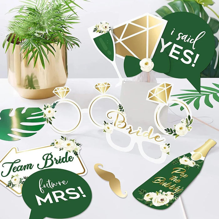 12Pcs / Set Wedding Photo Booth Props Engagement Bride Selfie Props Party Decoration - 3