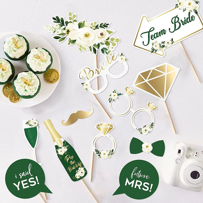12Pcs / Set Wedding Photo Booth Props Engagement Bride Selfie Props Party Decoration - 5