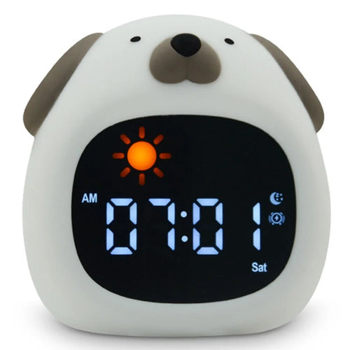 JL-824 Cartoon Dog Shape White Noise Alarm Clock Sleep Bedside Lamp Tap Control Night Light - 1