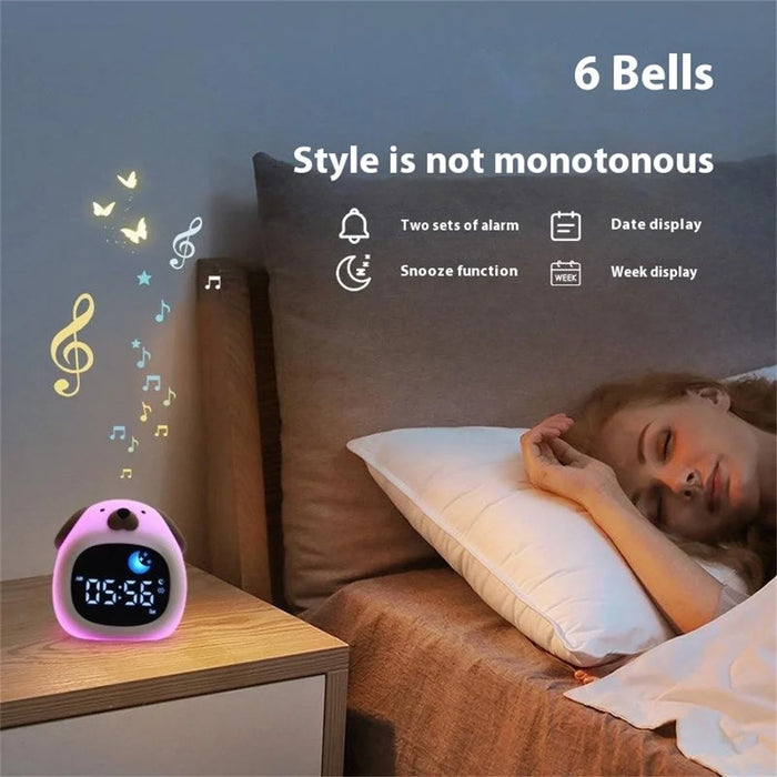 JL-824 Cartoon Dog Shape White Noise Alarm Clock Sleep Bedside Lamp Tap Control Night Light - 2