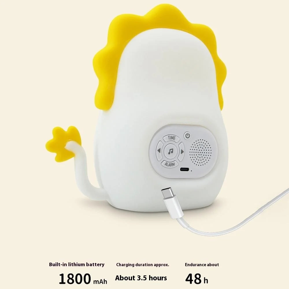JL-822 Cartoon Lion Shape White Noise Alarm Clock Sleep Bedside Lamp Tap Control Night Light - 5