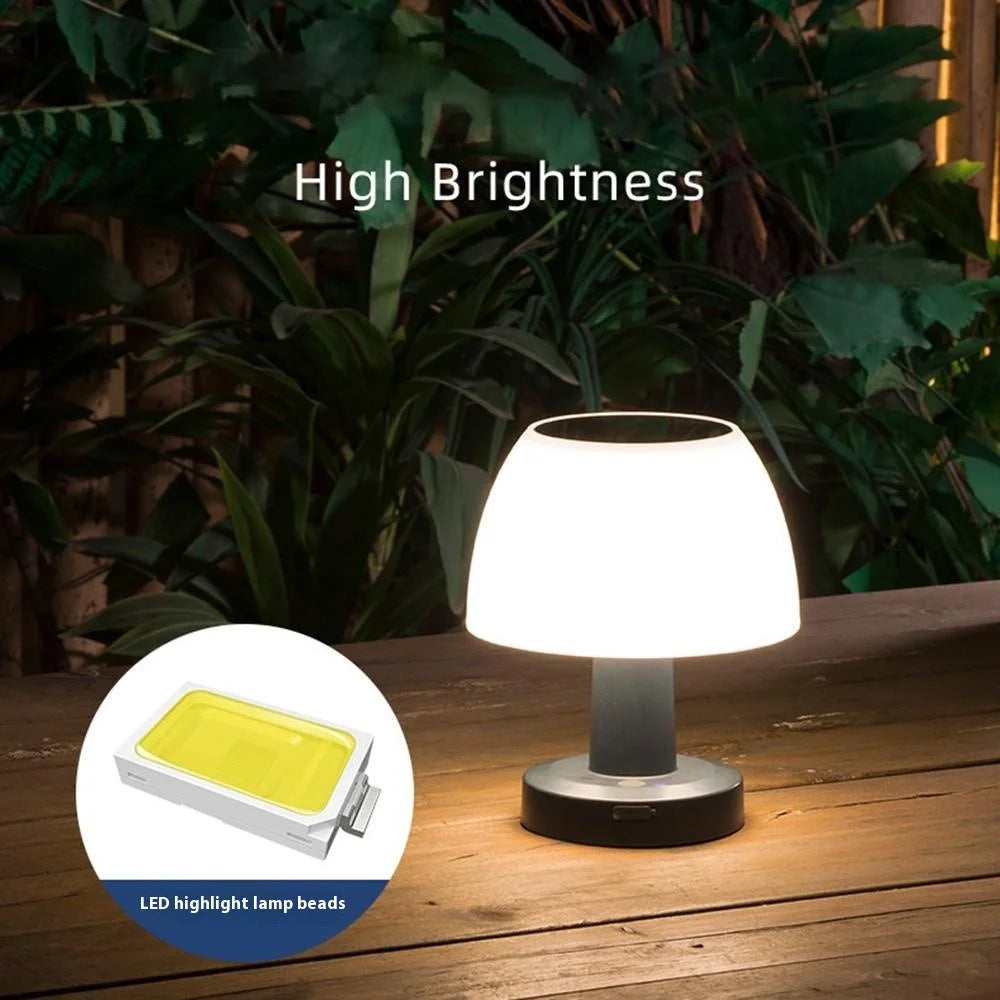 Mushroom Shape Solar Bar Restaurant Atmosphere Table Lamp Outdoor Solar Garden Night Light - 2