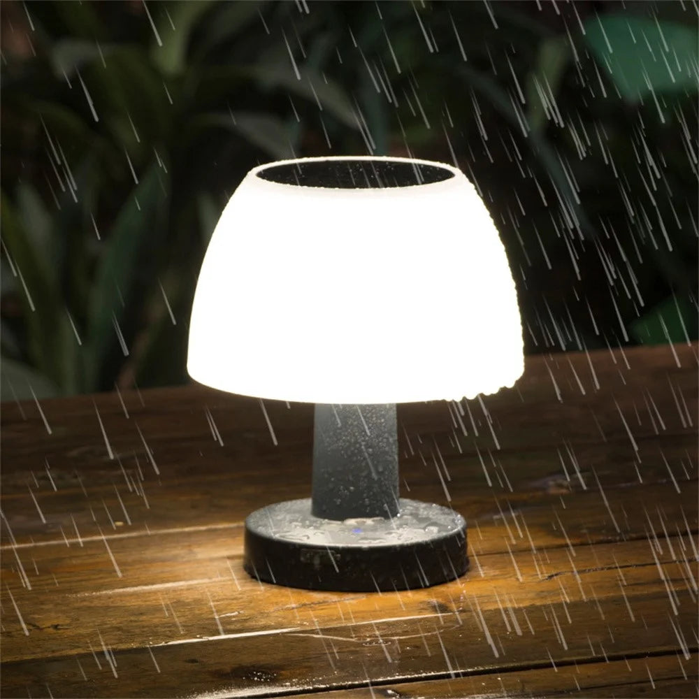 Mushroom Shape Solar Bar Restaurant Atmosphere Table Lamp Outdoor Solar Garden Night Light - 5