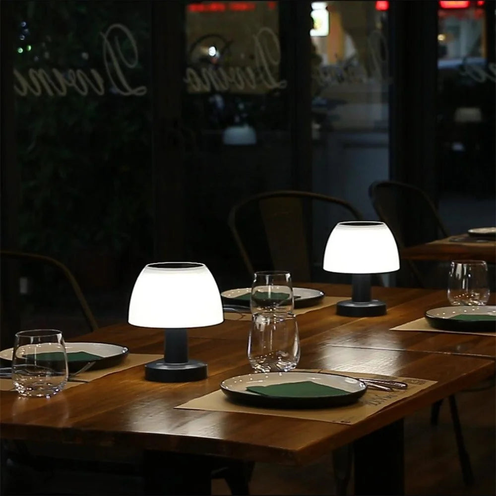 Mushroom Shape Solar Bar Restaurant Atmosphere Table Lamp Outdoor Solar Garden Night Light - 6