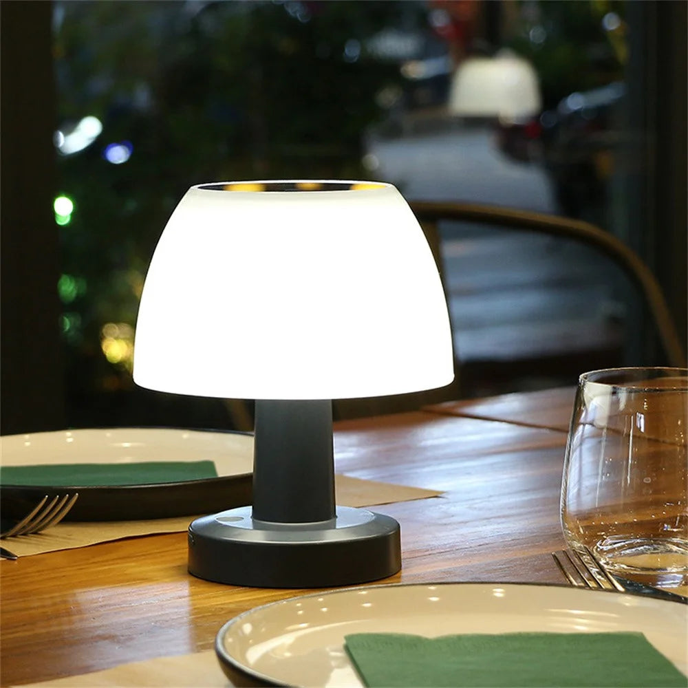 Mushroom Shape Solar Bar Restaurant Atmosphere Table Lamp Outdoor Solar Garden Night Light - 7
