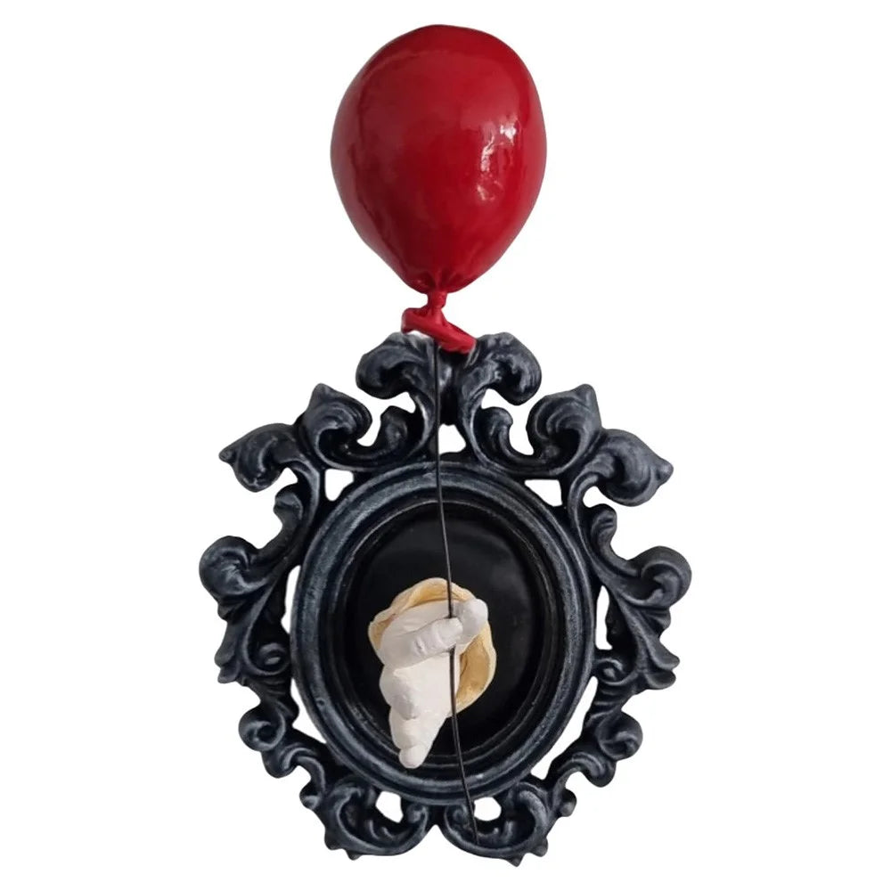 Gothic Resin Wall Art Decoration Ornament 3D Hand Red Ballon Wall Aesthetic Statue - 1